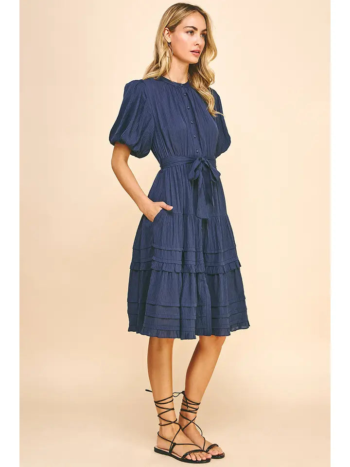 Mia Navy Dress - KC Outfitter