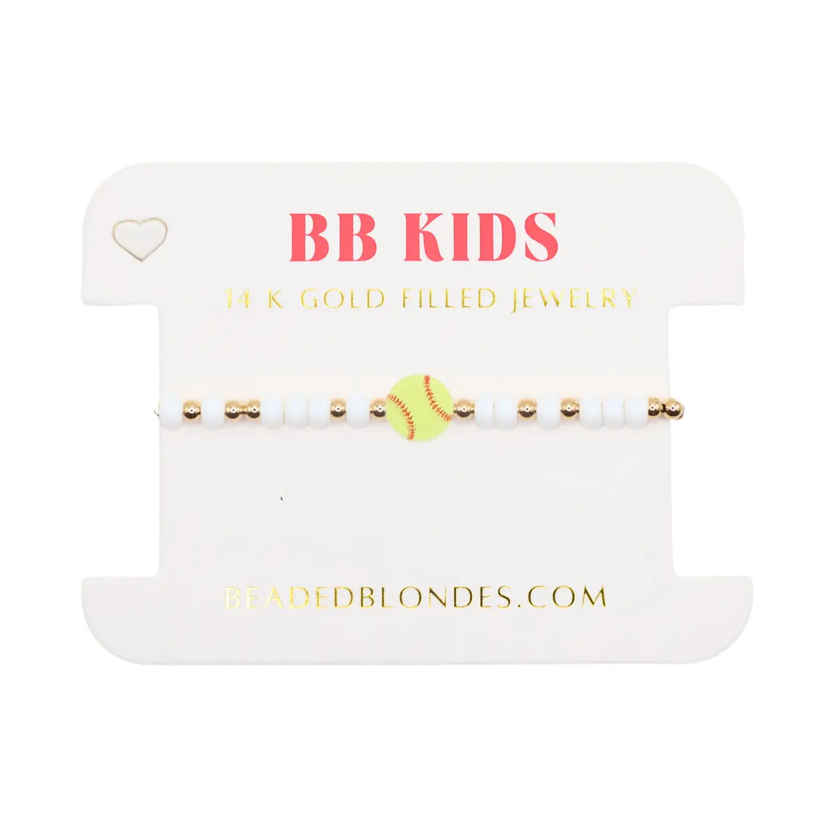 Beaded Blondes - White Sprinkle Softball (kids)