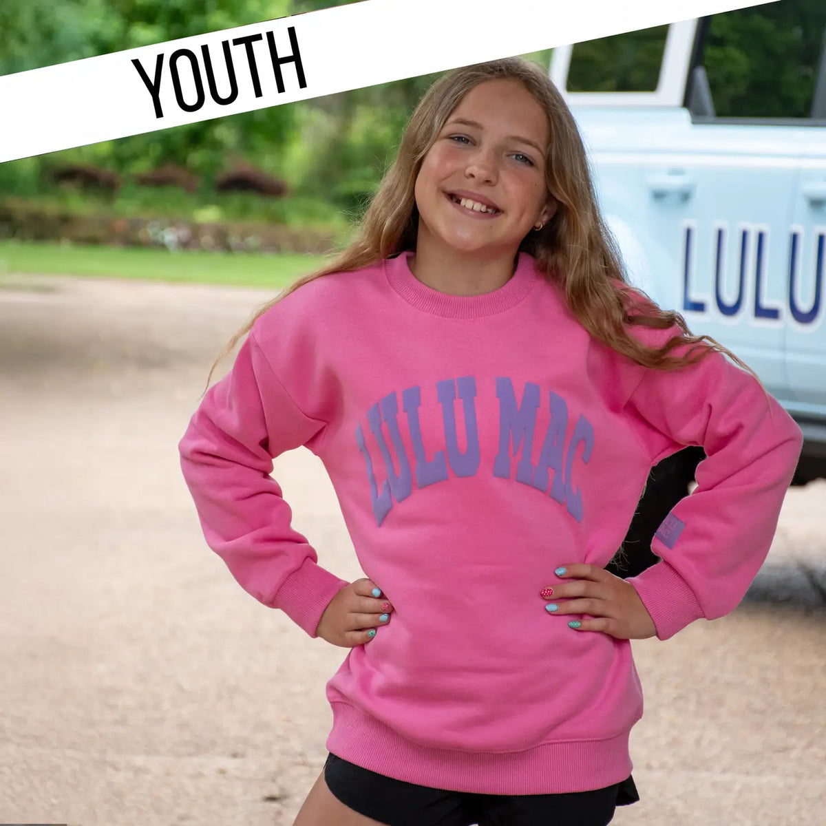 LULU Mac - Pink Purple Puff Sweatshirt/youth