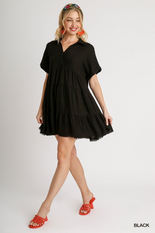 Madison Black Linen Dress