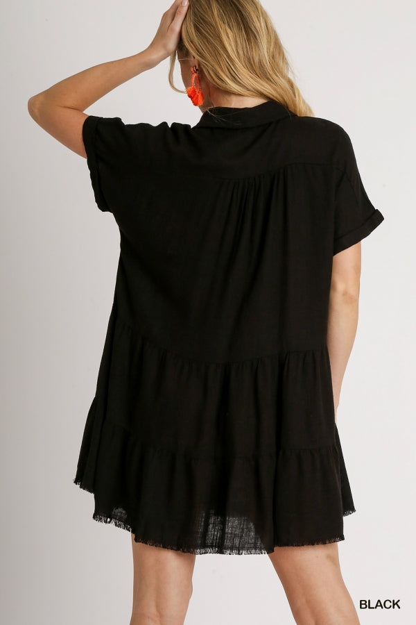 Madison Black Linen Dress - KC Outfitter