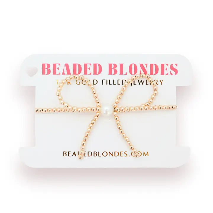 Beaded Blonds - Gold Bow Bracelet