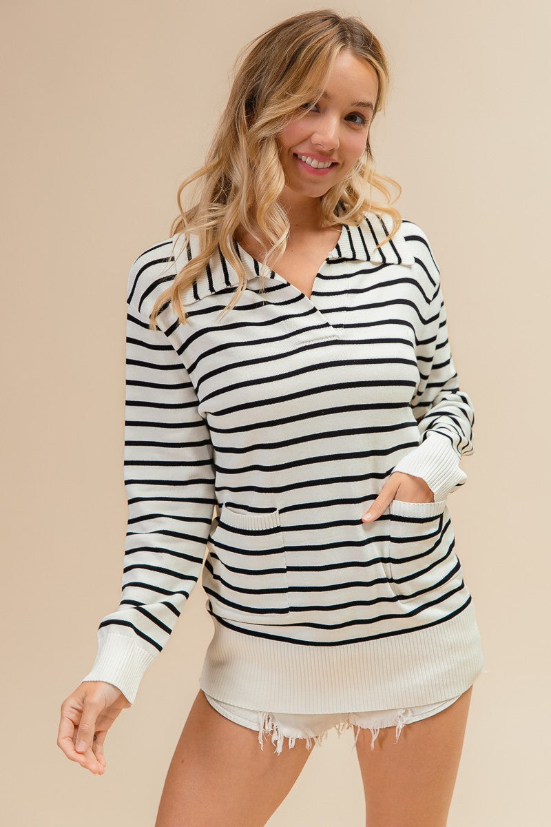 Paula Striped Knit Top