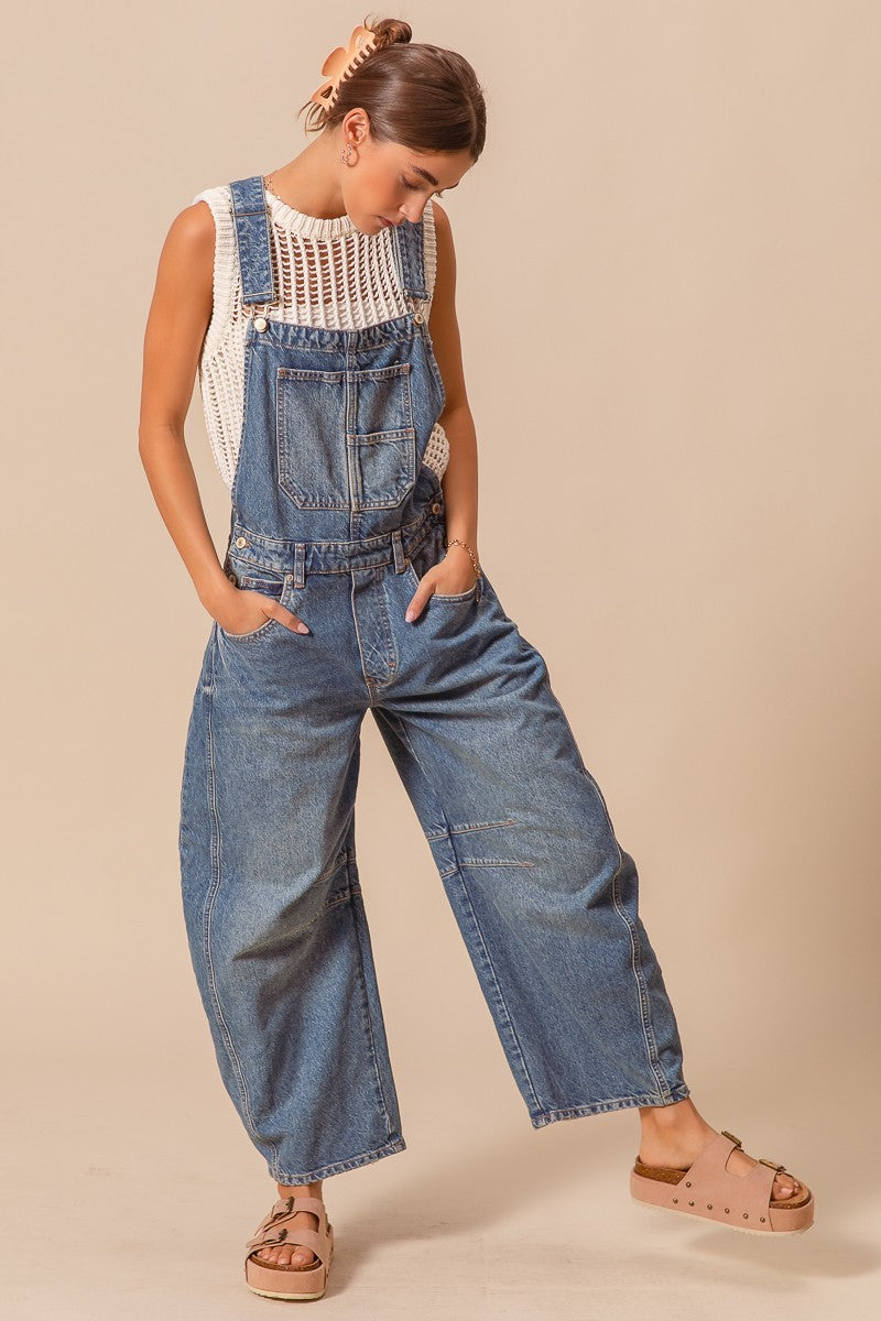 Barrel Denim Overalls