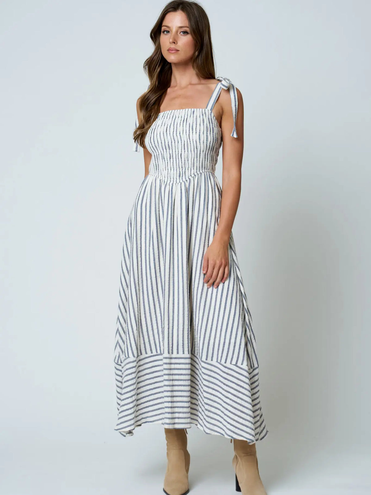Navy Striped Dress