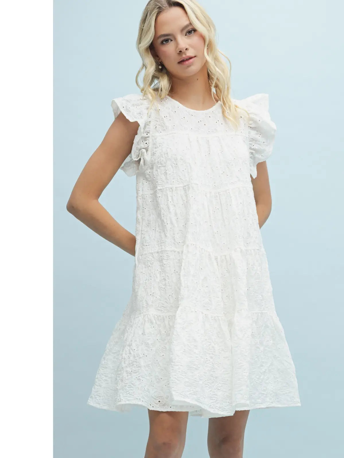 Eyelet Ruffle Dress - KC Outfitter