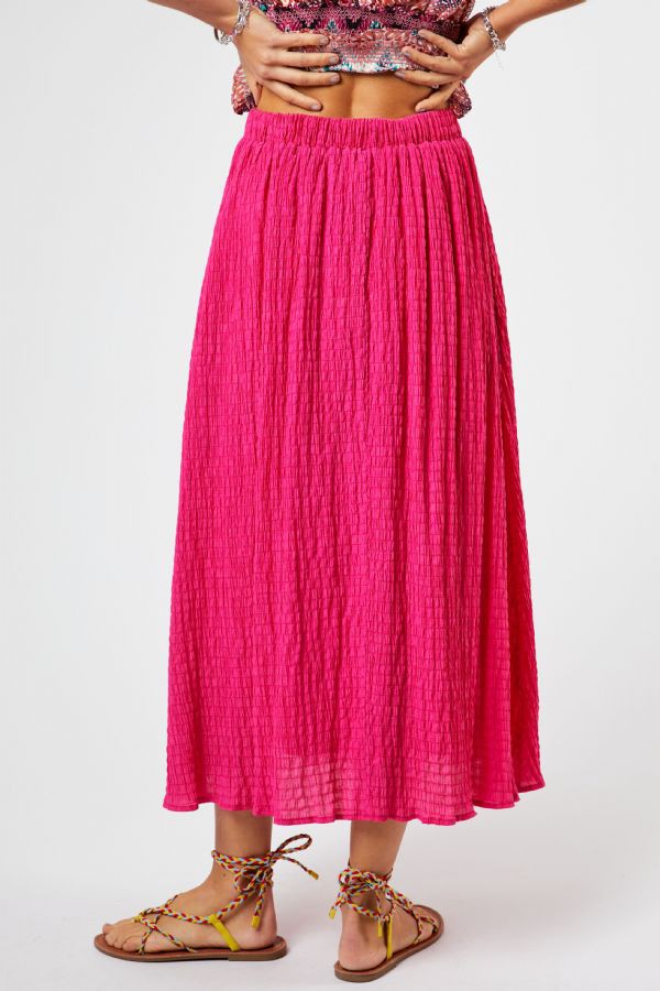 Textured Hot Pink Skirt