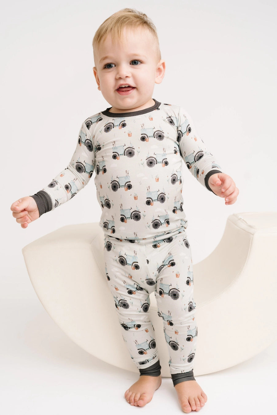 Blue Tractor Bamboo Pajamas