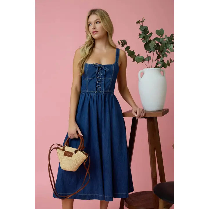 Mandy Sleeveless Denim Dress