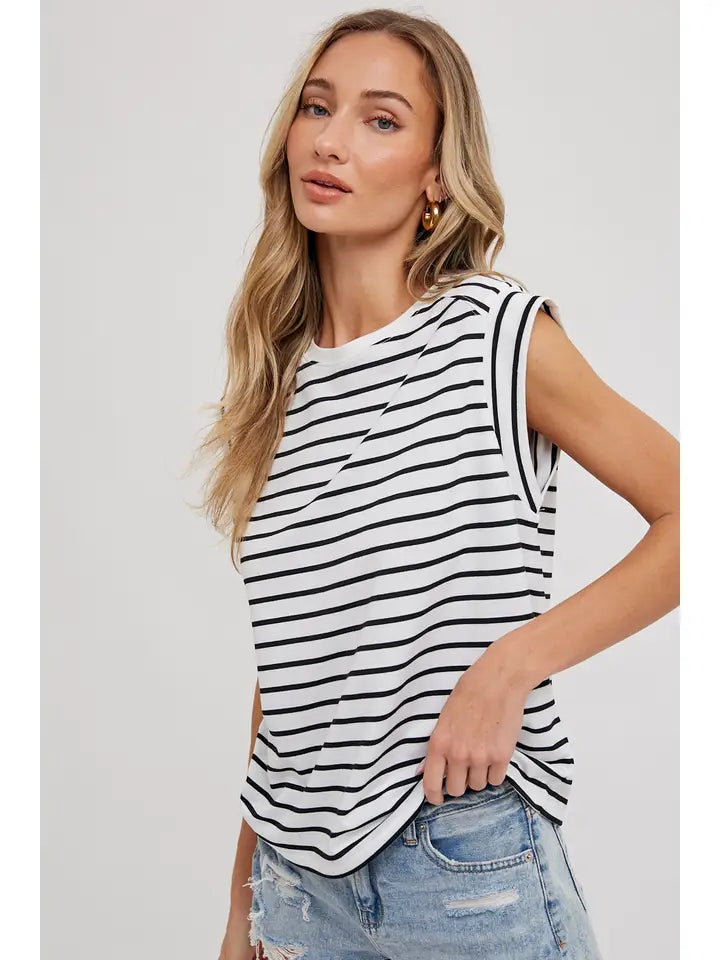 Kacey Striped Muscle Tank - KC Outfitter