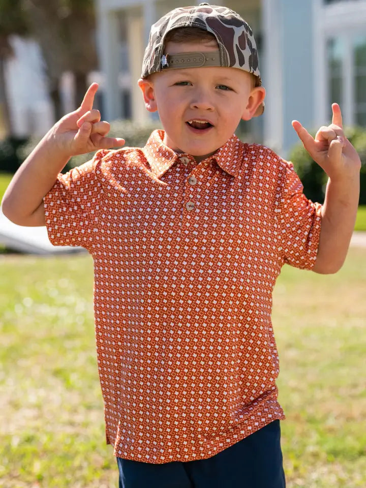 Burlebo - Performance Polo Youth Texas Orange - KC Outfitter