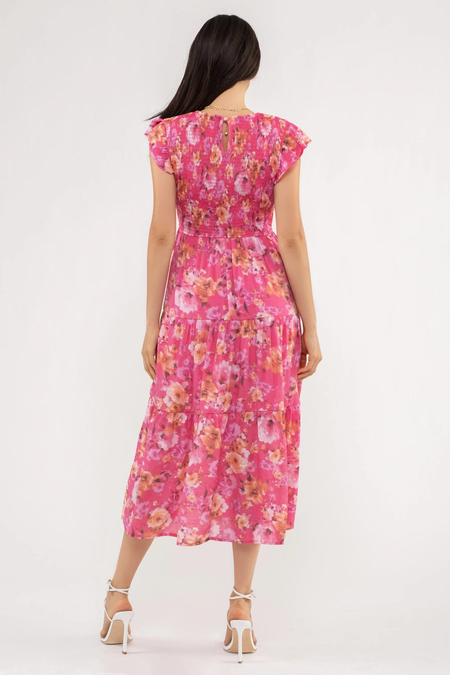 Jessica Fuchsia Print Dress