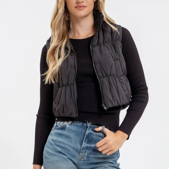 Collard Puffer Vest