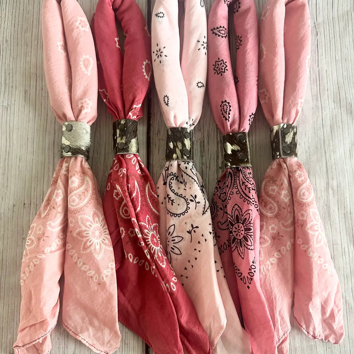 Pink Hand Dyed Bandanas with Slide - KC Outfitter