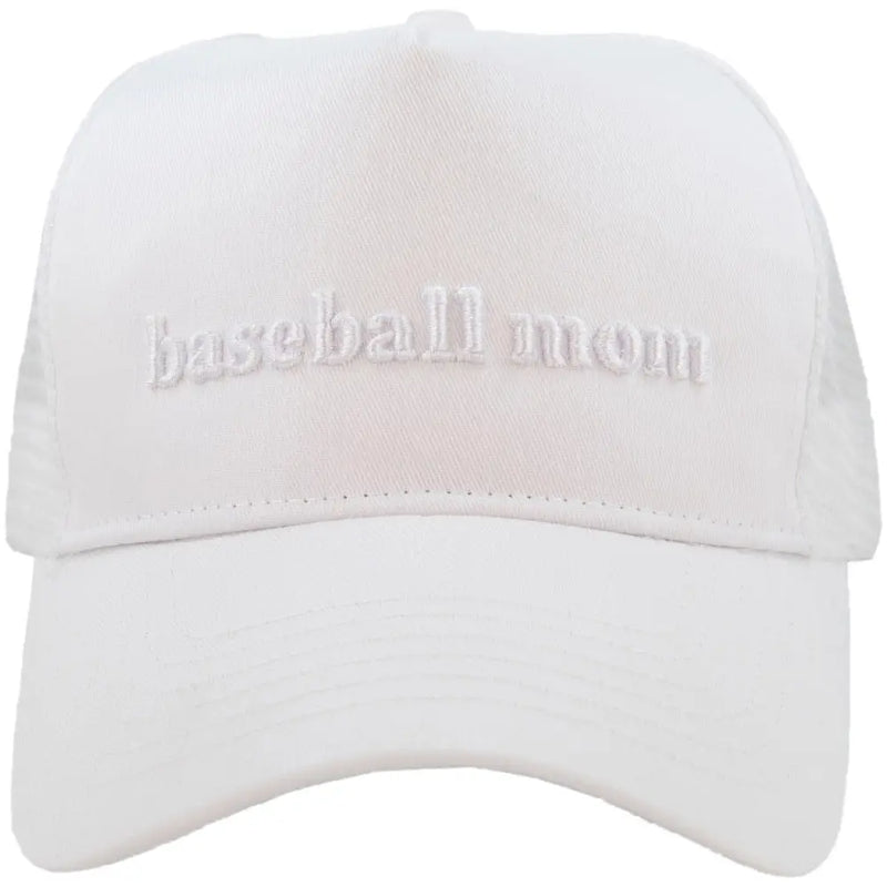 Solid White Baseball Mom Hat - KC Outfitter