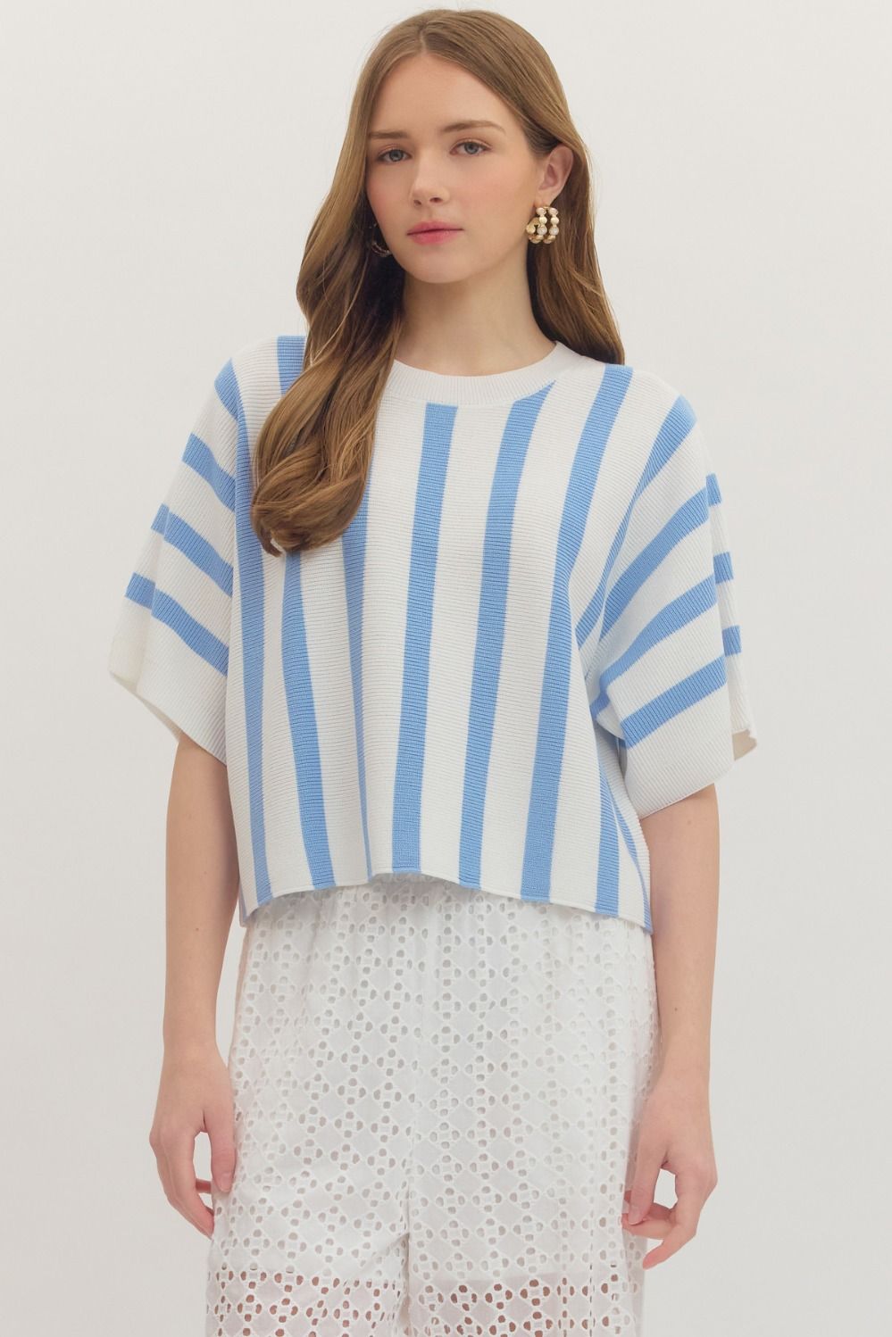 Blanca Blue Striped Top