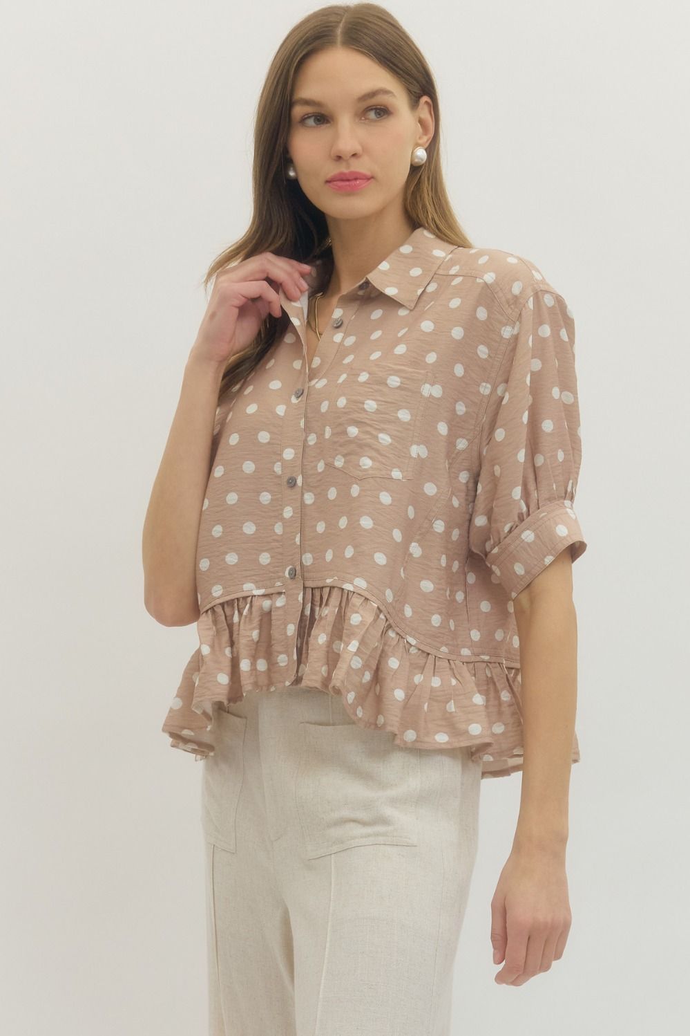Sandy Poka Dot Top