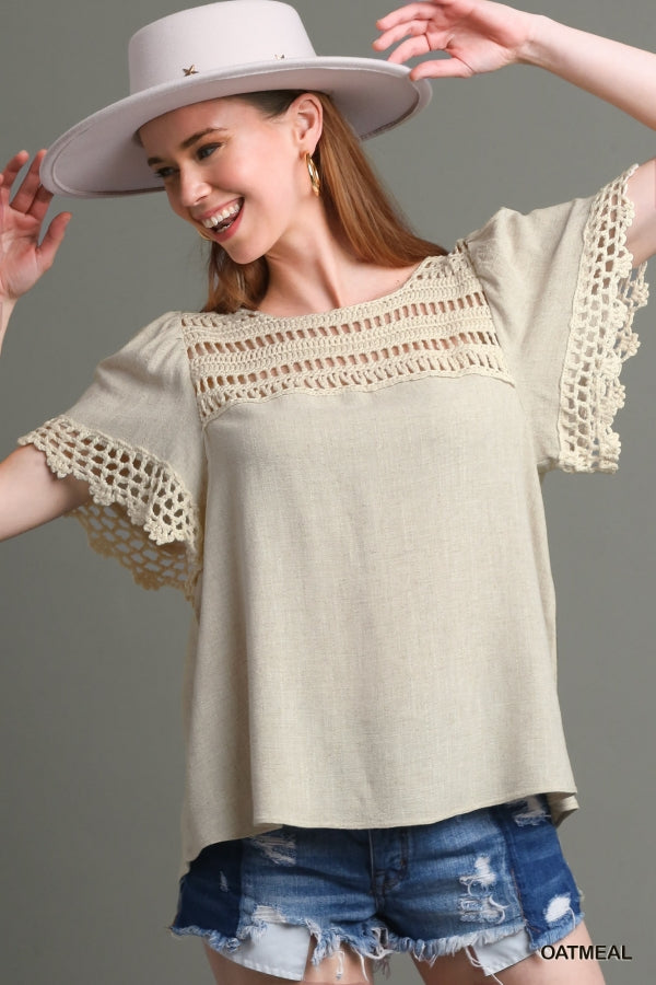 Crochet Linen Top - KC Outfitter