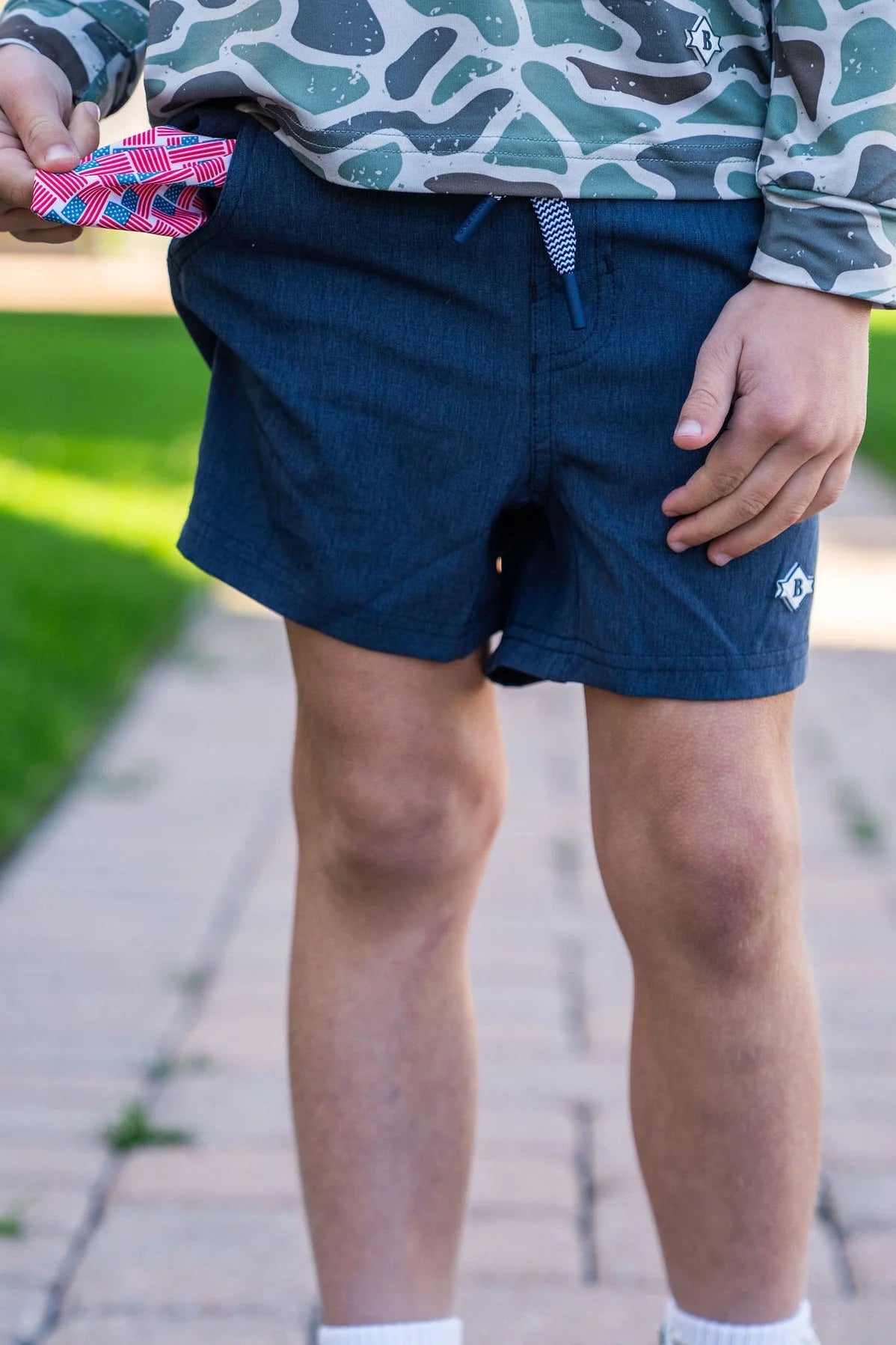 Burlebo - Youth Athletic Shorts Navy - KC Outfitter