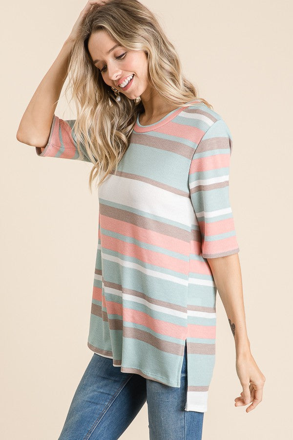 Striped Relaxed Tunic - Multi - KC Outfitter