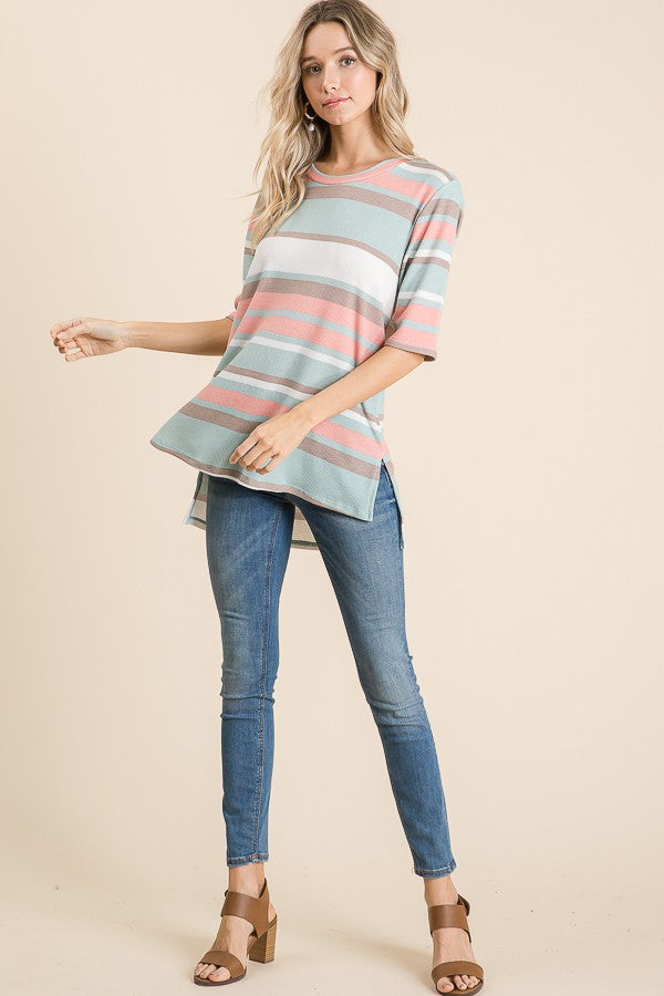 Striped Relaxed Tunic - Multi