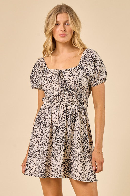 Leopard Print Mini Dress - KC Outfitter