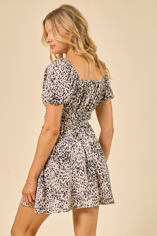 Leopard Print Mini Dress - KC Outfitter