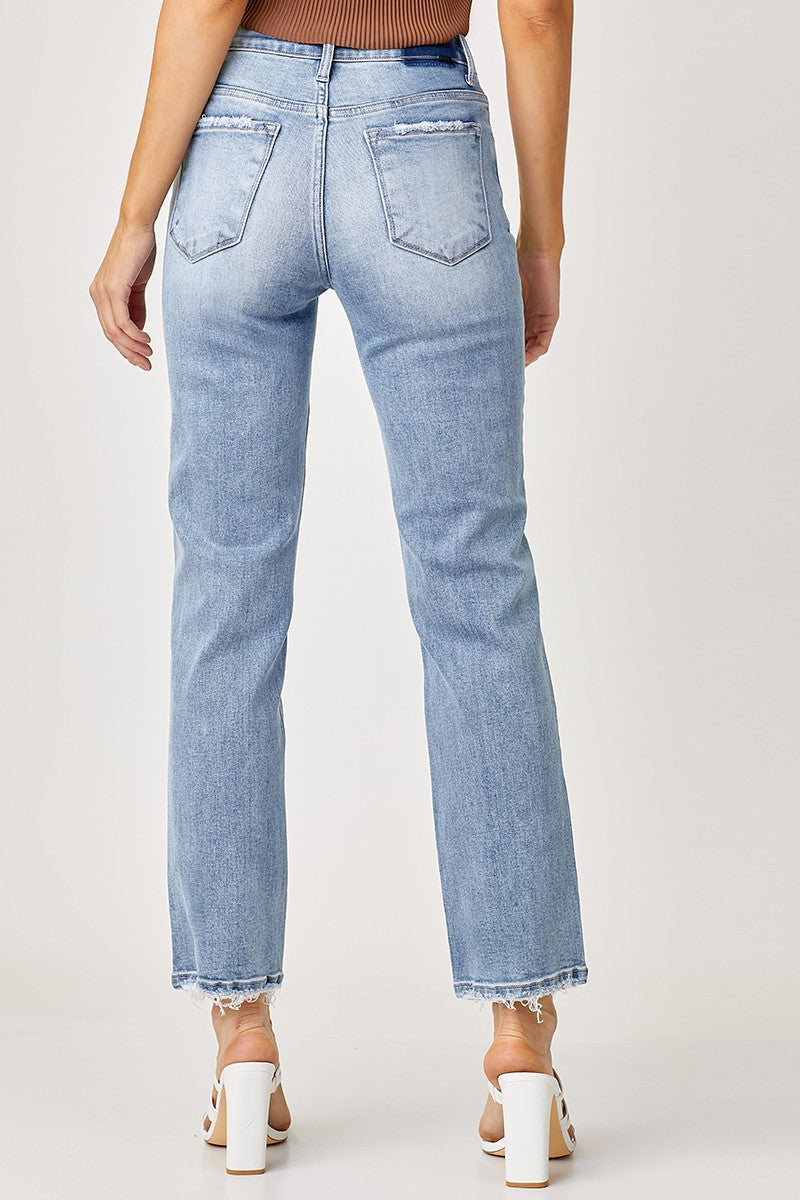 Boyfriend mild-rise mild distressed jeans-Risen - KC Outfitter