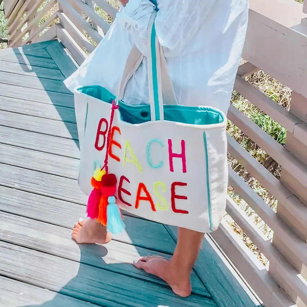 Beach Please Canvas Tote - KC Outfitter