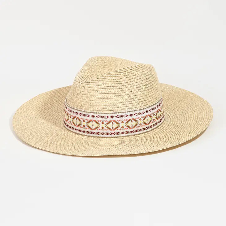 Tribal Pattern Straw Hat