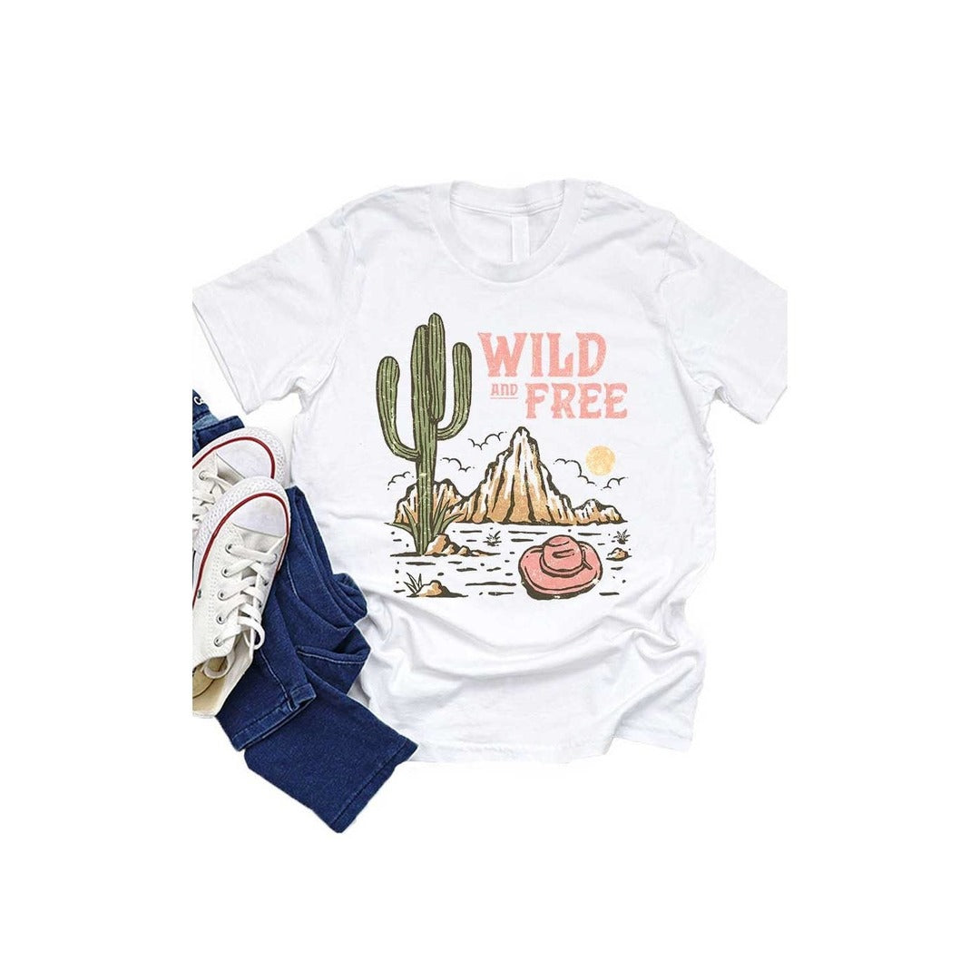 Wild and Free Desert Scene Kids Graphic Tee - KC Outfitter