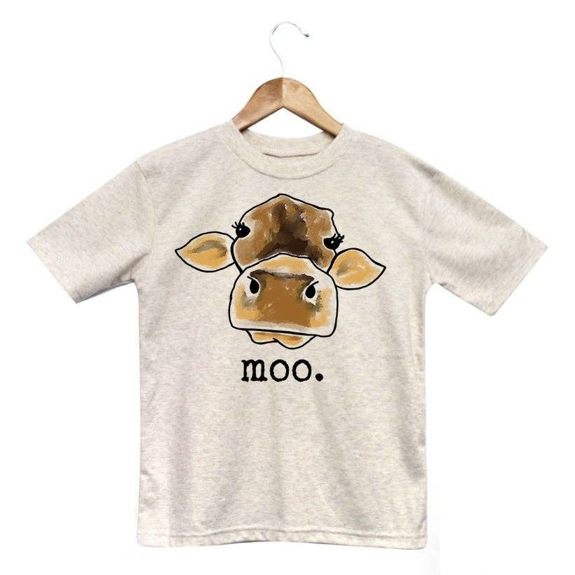 Moo Cow Kids Tee - Beige - KC Outfitter