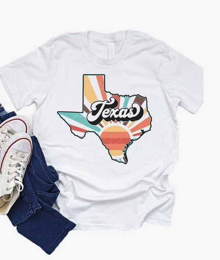 Colorful Texas Retro State Tee - Kids - KC Outfitter