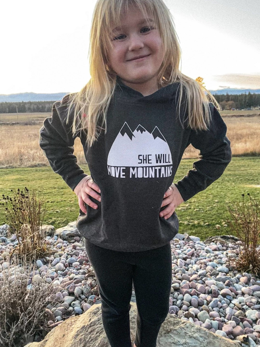 SHE WILL MOVE MOUNTAINS GRAPHIC HOODIE KIDS
