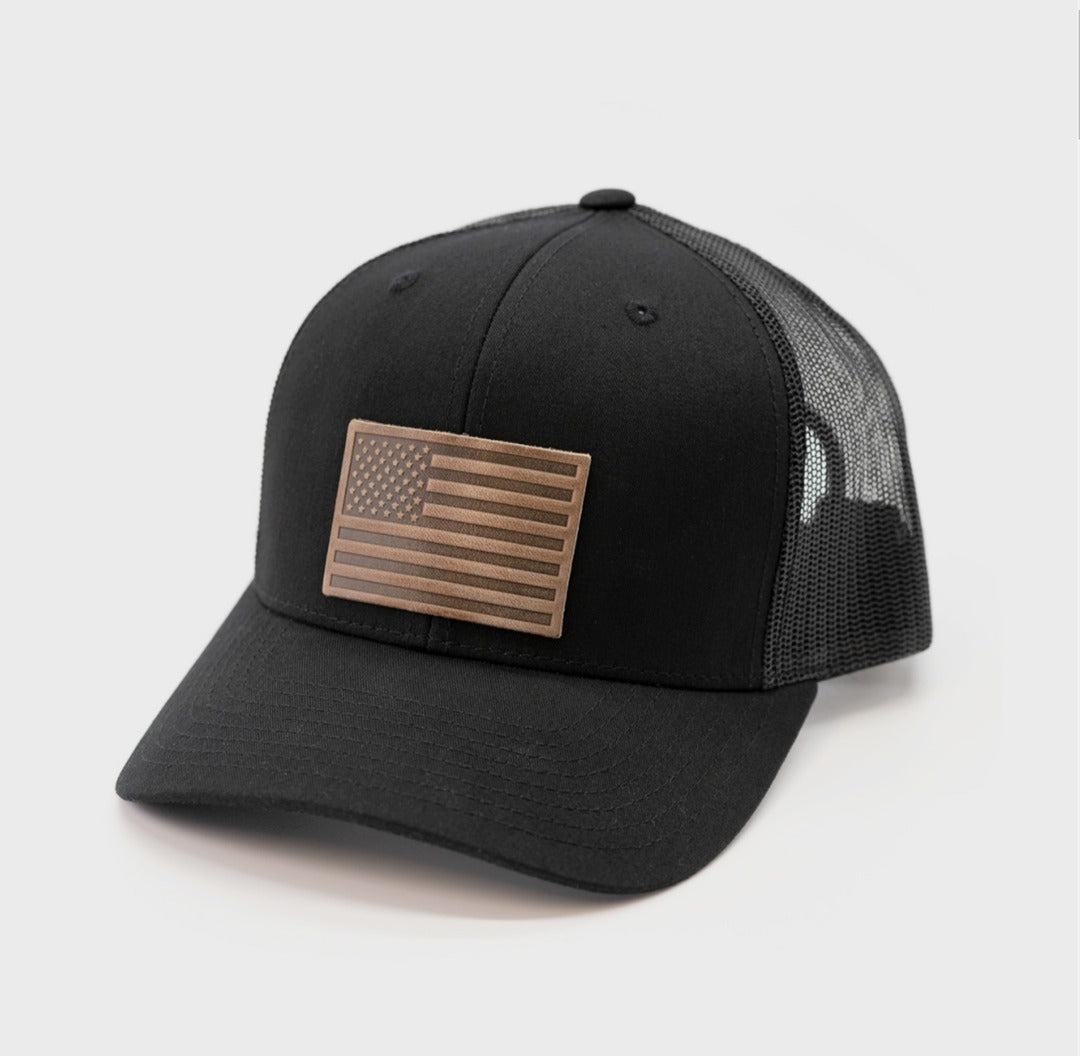 Range Leather - American Flag Hat - KC Outfitter