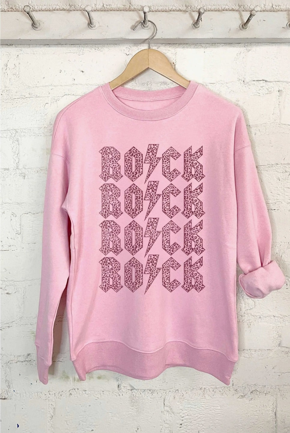 Leopard 'Rock' Sweatshirt - Candy Pink