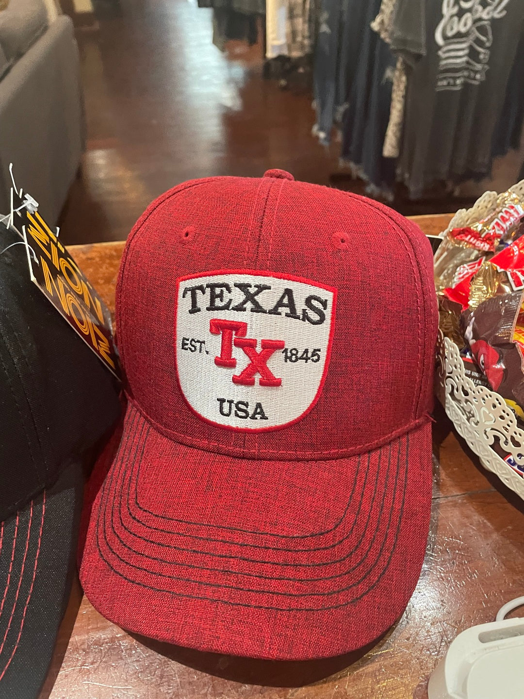 STONEWASHED TEXAS ESTABLISHED HAT-RED - KC Outfitter