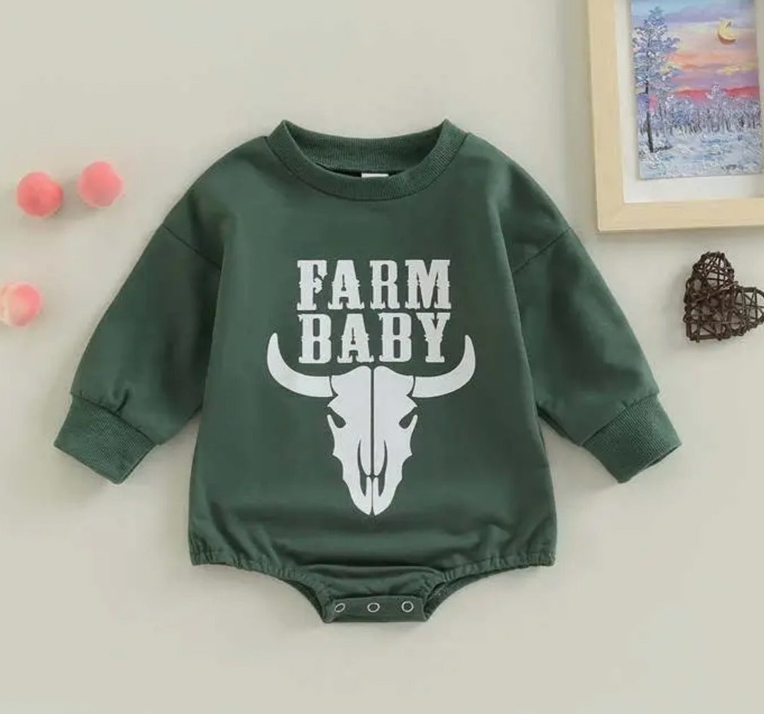 Farm Baby - kids Romper sweatshirt - KC Outfitter