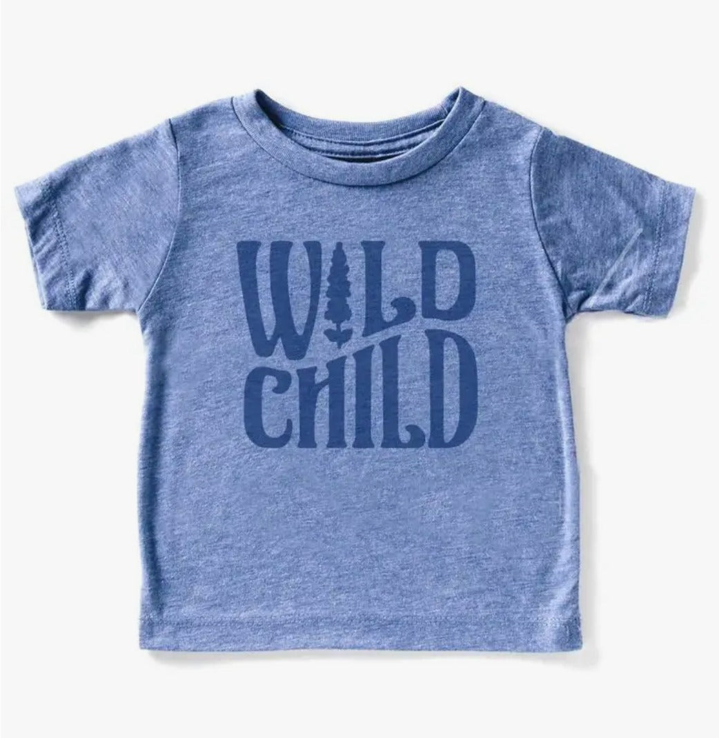 Wild Child Kids Tee-Blue