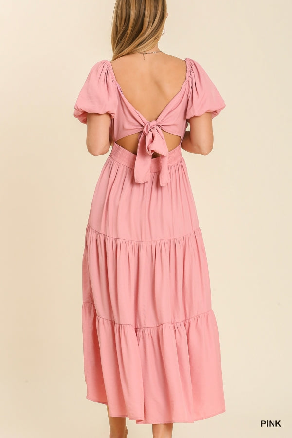 Pink Open Back Maxi Dress - KC Outfitter