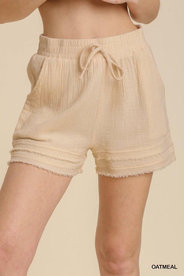 Gauze Elastic waist shorts - KC Outfitter