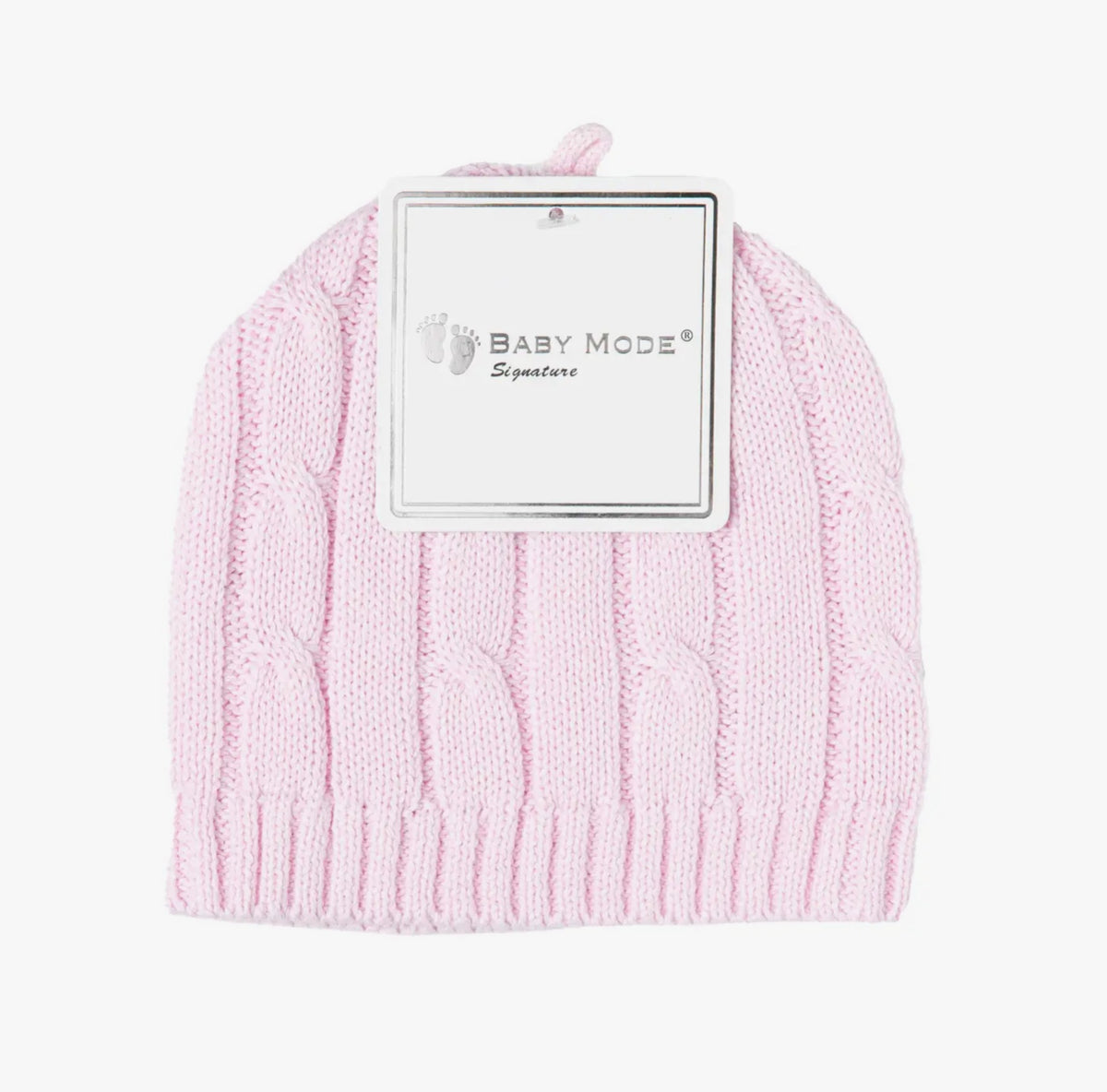 Girls Cable Knit Hat - Pink